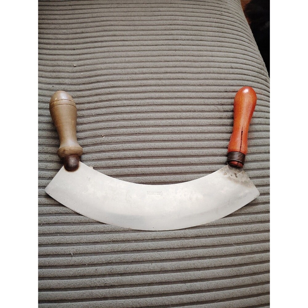 Vintage Dumas Aine 32 Mezzaluna herb chopping knife